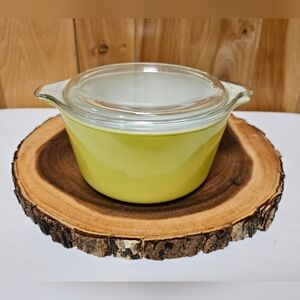 Vintage Pyrex 1 QT #473 Casserole Dish Yellow with Glass Lid #470-C